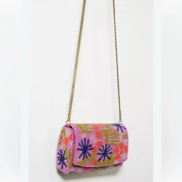 Anthropologie Vera Perennial Colorful Beaded Purse - No Chain - Picture 3 of 3